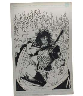 Evil Ernie lady death original comic cover art signed Stephen Hughes 1993 | misc / divers
