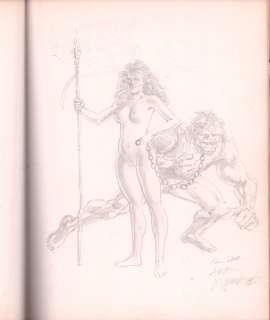 Art Nichols | Warrior Babe with Chained Brute Commission - Signed - 1986 | Anthony’s Comic Book Art