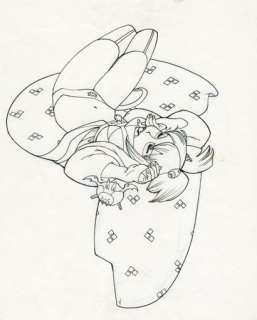 Claire WENDLING (née... - Lot 231 - Encre de Chine et crayon bleu sur papier pour un dessin...
