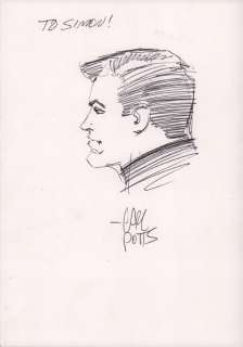 Carl Potts | Punisher Profile Ink Sketch - Signed | Anthony’s Comic Book Art