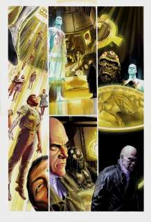 Alex Ross, Doug Braithwaite - Justice #7 P 4 (Lex Luthor, Brainiac, & Gorilla Grodd Abduct Dozens of People To Their Space Ship!) Large Art -2006