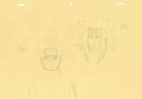 KISHIMOTO Masashi - NARUTO - 1424 – Naruto Shippuden – Naruto Uzumaki et Jiraya – Correction genga