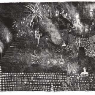 Brecht Evens - EX N° 32/35 de Piscine des Rigoles, lithographie originale sur vélin de Rives 250g en 2018.