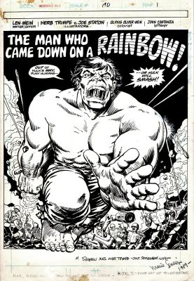 Herb Trimpe, Marie Severin | Incredible Hulk #190 P1 Splash (Single Largest Published Incredible Hulk Image Ever Drawn By Trimpe!) 1975 | Romitaman