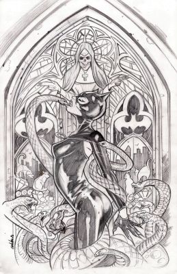 Catwoman Knight Terror Original Cover Art - Leila Leiz | Comix Art Studio