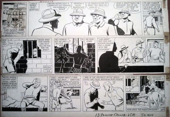 McCoy, Wilson - Phantom Sunday 3/11 1958, Phantom, Hero; Patrol Hq, Jungle Patrolman Framed | Cool Lines Art