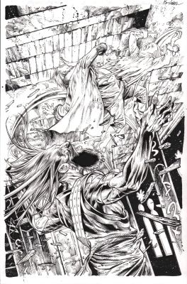 Jay Leisten | Marvel 1776 #1 P.3 - Wizard Disembodies Ben Franklin Splash - Signed - 2025 | Anthony’s Comic Book Art