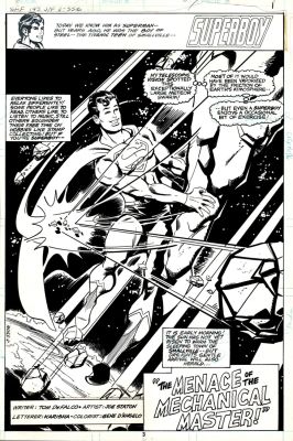 Joe Staton | Superman Family #193 P 1 Splash (Huge Superboy Stopping Meteors From Destroying Earth!) 1978 | Romitaman