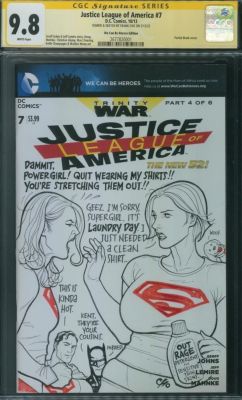 Power Girl Sketch Cover - Laundry Day! by Frank Cho