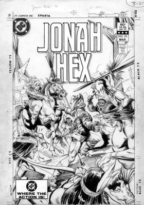 Ross Andru | Andru, Ross - Jonah Hex #70 Cover, Hex Saved By Cowgirl Partner -Emmylou Hartley 1982 | Cool Lines Art