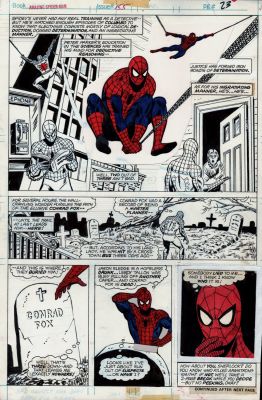 Sal Buscema Mike Esposito Dave Hunt | Amazing Spider-Man #155 P 23 Half Collage Splash (Spider-Man in Every Panel, 4 Original Spidey Images Cut Out, Colored, & Put Back on Page!) 1975 | Romitaman
