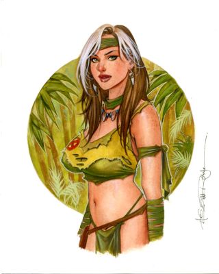Alex Miranda - 8x10" Savage Rogue Study in Gouache ,Watercolor and Color Pencil by Alex Miranda