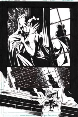 Derek Fridolfs, Dustin Nguyen - Batman: Streets of Gotham #19 P.20 - Batman & Catwoman Kiss - 2010
