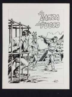 Galleppini, Aurelio - unpublished cover for Tex no. 164 "La Danza del Fuoco" (1974) | Catawiki