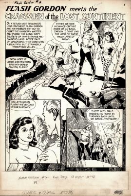 Reed Crandall | Flash Gordon #6 P 1 Splash (Only Large Art Crandall Flash Gordon Story! Flash, Dale, & Zarkov!) 1967 | Romitaman