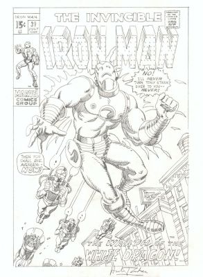 Herb Trimpe | Iron Man #39 Cover Recreation (The Wrath of the White Dragon!) | Romitaman