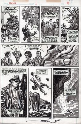 Walt Simonson Alfredo Alcala | Simonson, Walt Signed - Rampaging Hulk #1 Pg 21, Undercover Alien Invaders - First Issue 1977 | Cool Lines Art