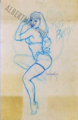 Dave Stevens | Betty Page Tshirt Design Rough | Albert Moy