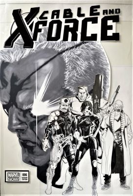 Andrasofszky, Kalman - Cable & X-Force #6 Large Variant Cover, Domino & Team 2013 @ New Jersey Art Show | Cool Lines Art