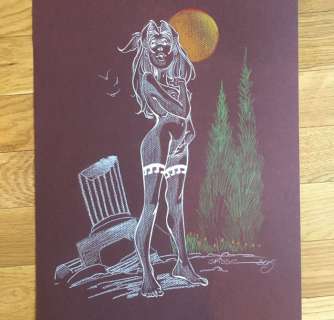 Crisse, Didier - Grand dessin original - Atalante nue | Catawiki