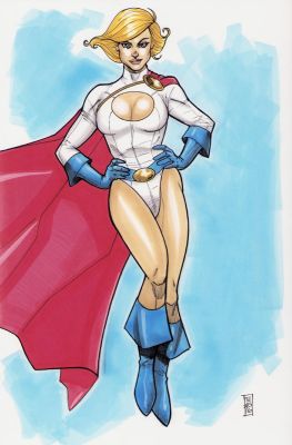 Unknown Artist? | Power Girl Color Commission - Signed 2016 | Anthony’s Comic Book Art