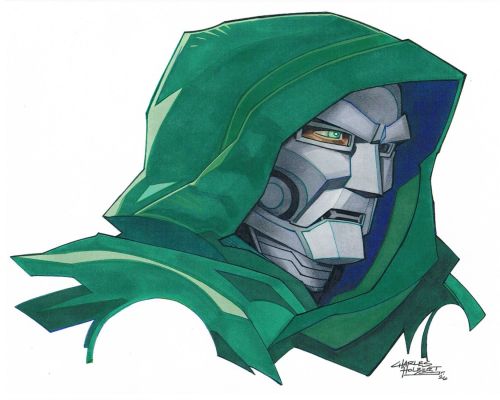 Charles Holbert, Jr | Doctor Doom Head Shot Pinup Marvel | TDArt