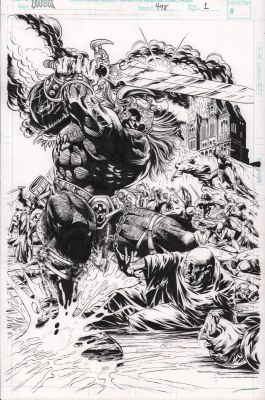 Mike Deodato Jr. | Thor #498 P.1 - Battlefield Splash - 1996 | Anthony’s Comic Book Art