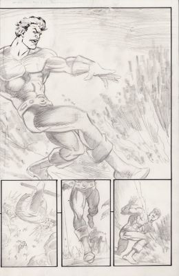 Lou Manna | Dynamo Double Page Spread Reboot Art Pencil Commission | Anthony’s Comic Book Art
