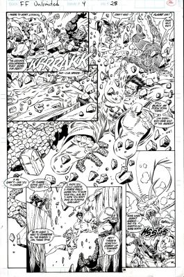 Herb Trimpe, Steve Montano | Fantastic Four Unlimited #4 P 36 Semi-Splash (Incredible Hulk, Thing, Invisible Woman, Human Torch Battle Giant Snake!) 1993 | Romitaman