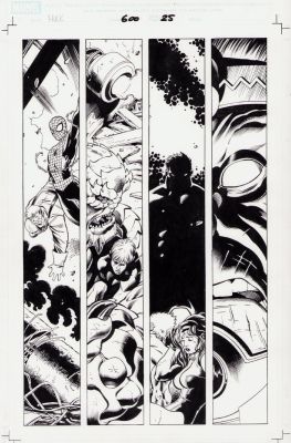 Ed McGuinness | Hulk #600 Pg. 25 - Vertical Splash Page W/Spider-Man | Anthony’s Comic Book Art