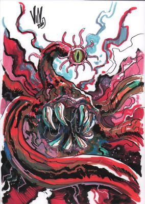 Vincenzo Riccardi | Trash Compactor Alien Color Commission - Signed - 2026 | Anthony’s Comic Book Art