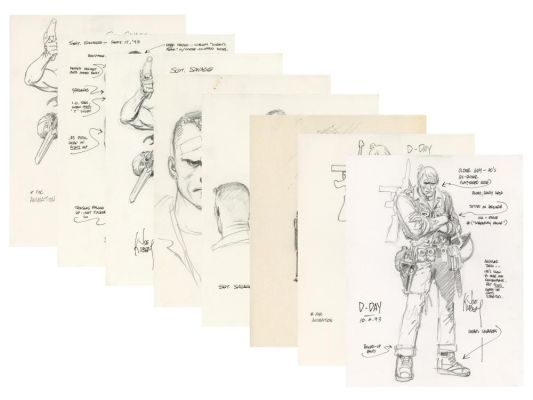 Lot 377 - Joe Kubert GI Joe Sgt Savage Concept Art Sketches | Weiss Auctions