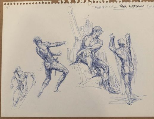Roy Krenkel | 2 Sided Sketch Page | RGLArt
