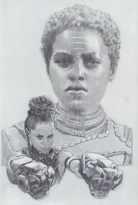 Jim Silke | Shuri Black Panthers Younger Sister Pencil Art Commission - Signed 2018 | Anthony’s Comic Book Art