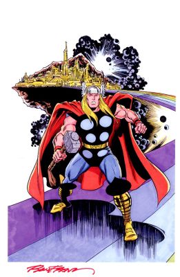 Ron Frenz | Thor on the Rainbow Bridge | Catskill Comics