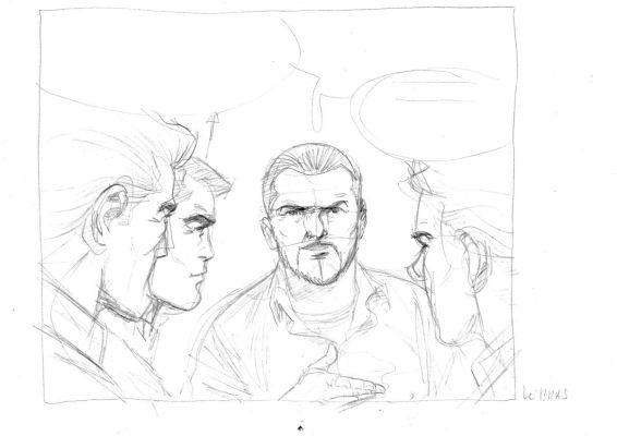 Le Bras Andrã© | CrayonnÃ© originale de BUCK DANNY avec Jerry Tumbler | Galerie Napoléon