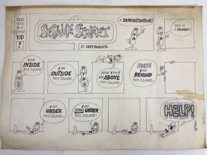 Sesame Street Hand Drawn Original Animation Storyboard Signed by Cliff Roberts | misc / divers