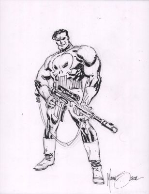 Mike Zeck | Punisher Full Figure Commission - Signed | Anthony’s Comic Book Art