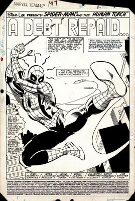 Greg Larocque, Mike Esposito | Marvel Team-Up #147 P 1 Splash (Arguably the Largest Spider-Man Splash You Will Ever See!) 1984 | Romitaman
