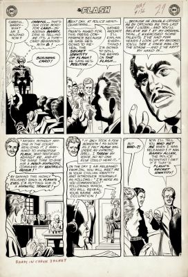 Carmine Infantino, Joe Giella | The Flash #136 P 9 (The Flash on Trial By the Villain Named Pagin Trying To Brainwash Him!) Large Art - 1962 | Romitaman