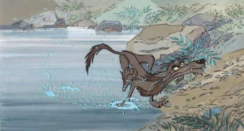 MERLIN L’ENCHANTEUR Studio Walt Disney, 1963. Cellulos du loup et des | Rossini