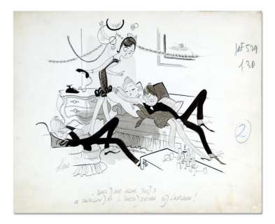 Kiraz (Edmond Kirazian) | KIRAZ LES PARISIENNES S’AMUSENT. Illustration publiée dans le Jours&he | Coutau Bégarie