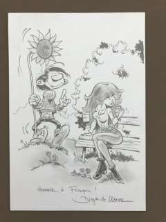 De Lazare, Dragan - Dessin original - Hommage Ã  Franquin - Gaston et Rubine - (2018) | Catawiki