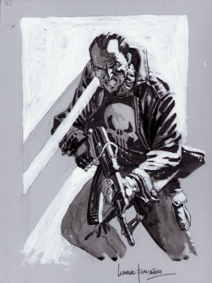Leandro Fernandez | Punisher Ink Wash Commission - Signed | Anthony’s Comic Book Art