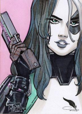 Sanya Anwar | Tdart 2026 X-Men Sketch Card Drop #60 - Domino | TDArt