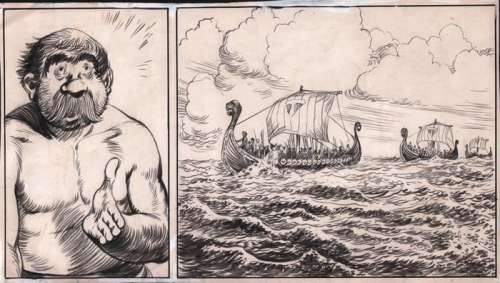 Kresse, Hans G. - Originele halve strook - Eric de Noorman - De Witte Raaf - Page volante - (1955) | Catawiki