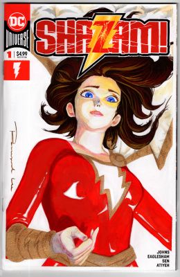 Raymund Lee | Mary Marvel on Blank Comic book Cover | Raremarq (Buy It Now)