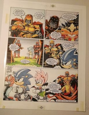 SONIC THE COMIC ORIGINAL ART by RICHARD ELSON (1995) feat COMMANDER BRUTUS!