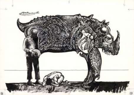 Edmond BAUDOIN (né en... - Lot 421 - * Dali Encre de Chine sur papier pour les planches...