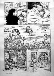 Marc Lizano - L‘ENFANT CACHÉE Plume, encre sur Ingres vad. 42 x 29,7 cm P.